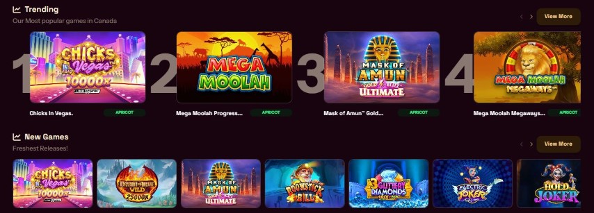 Play trending slots and newest game releases at Grizzly Quest